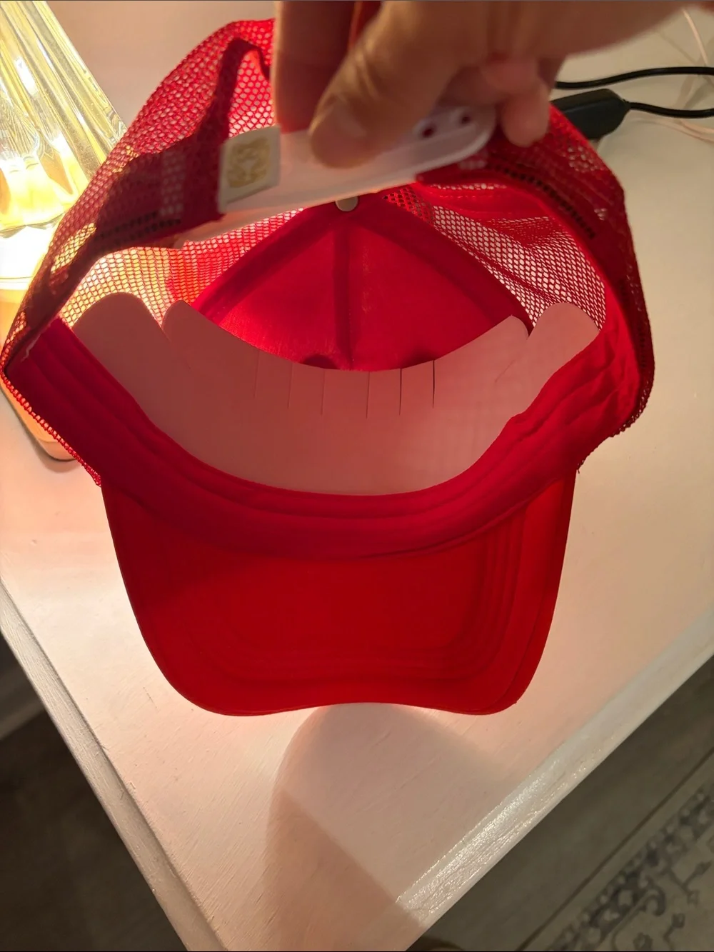 Simply Southern Red & White Sequin Patch Trucker Hat